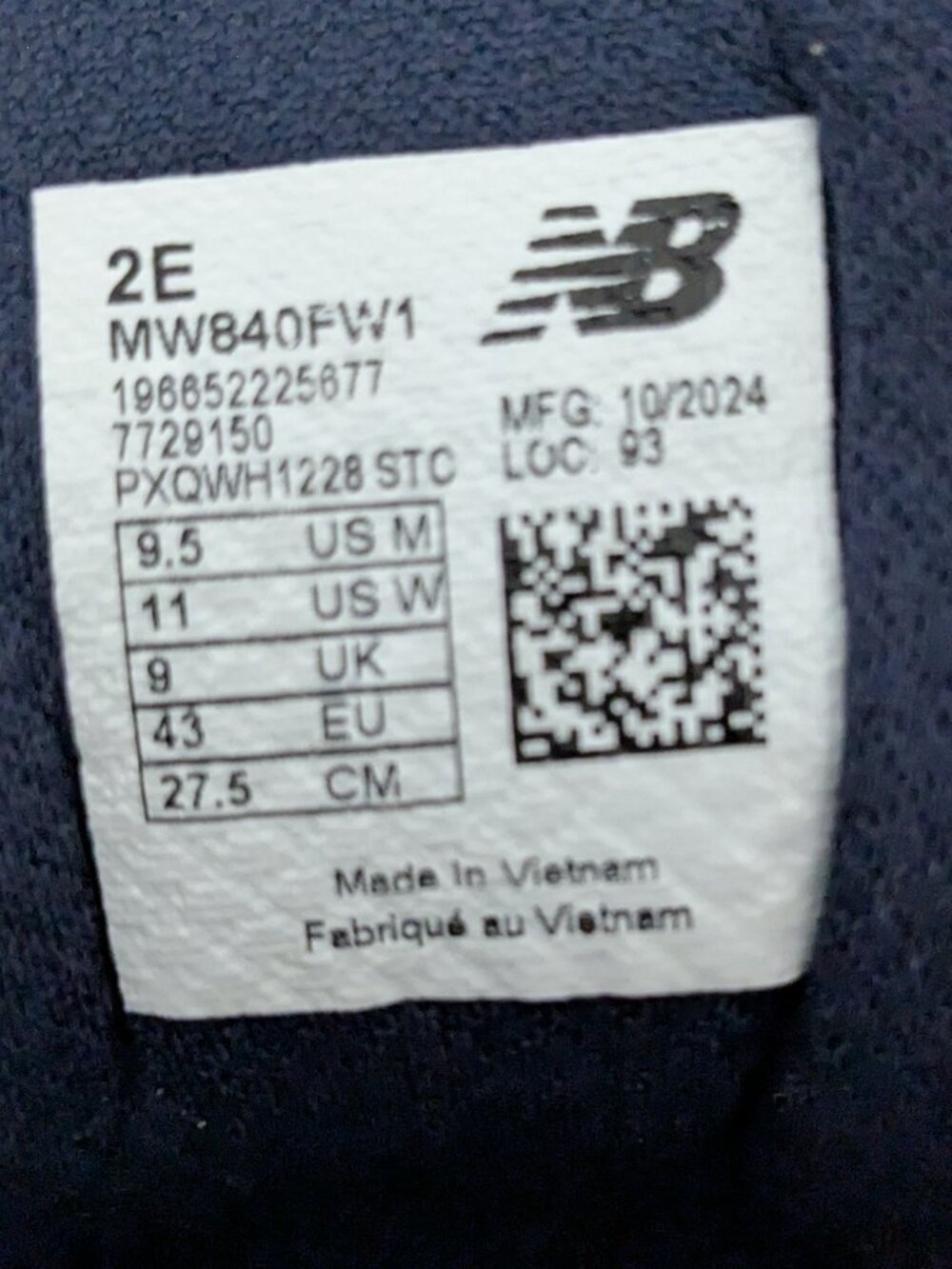 New Balance Fresh Foam X 840 White Team Navy Men's 9.5 Running Shoes MW840FW1 - Picture 12 of 13